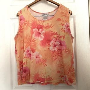 Hawaiian flower y2k tank top